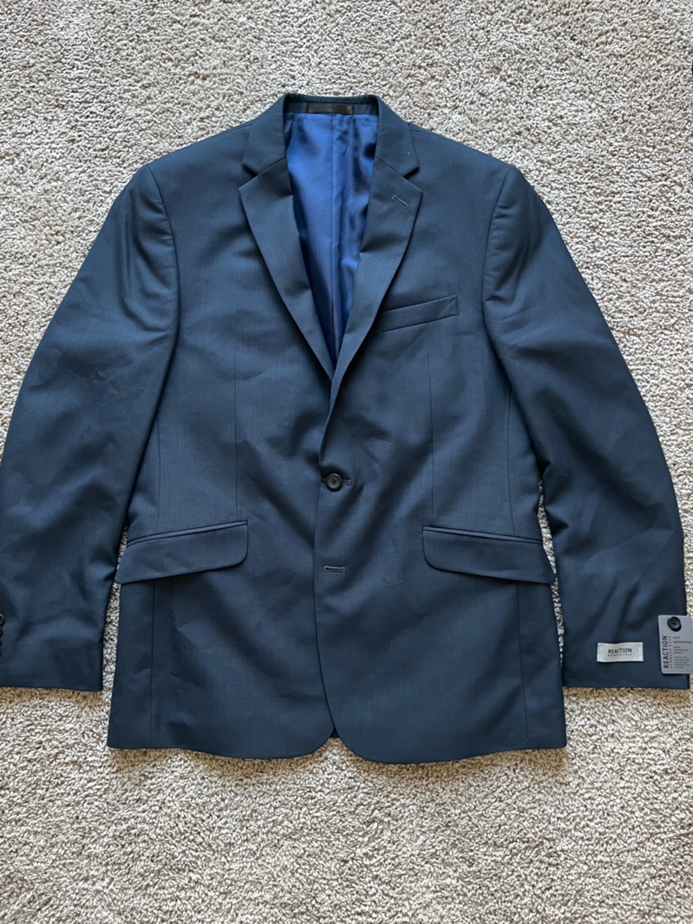 NWT Kenneth Cole Reaction Navy Double-Button Blazer